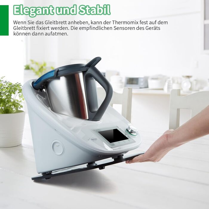 Розсувна дошка підходить для Thermomix TM6 TM5, JLNJLE Високоякісна акрилова планерна дошка без зусиль рухома дошка для аксесуарів TM6 TM5 (біла)