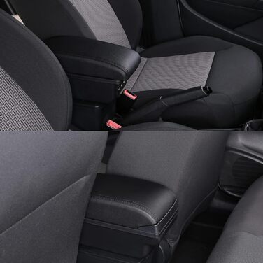 Автомобільні підлокітники для 2022 року Yaris Armrests Двошаровий ящик для зберігання Центральна консоль Внутрішній з 3 USB-портами для зарядки Чорна прошивка.