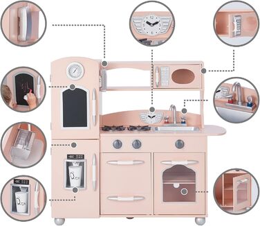 Рожева дитяча кухня ігрова кухня дитяча ігрова кухня дерев&39яна кухня Teamson Kids TD-11414P