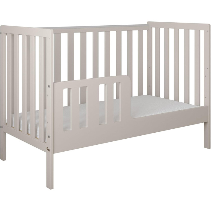 Дитяче ліжечко, ліжко Bambi 2-в-1 - Трирівневе регулювання для дитини, яка не сидить, сидить та стоїть - Два знімні поручні - з захисним бортиком - 60x120x86 см, Кашемір