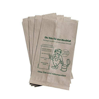 Коричневих паперових компостованих пакетів для сміття, 9,5 л, компостовані пакети для сміття, пакети для сміття, пакети для органічних відходів, 20 16 x 36 см, 100