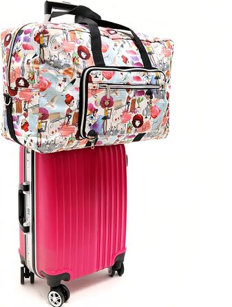 Велика складна дорожня сумка Arxus Носіть дорожню сумку поверх багажу на вихідних за допомогою плечового ременя. Дівчата малюють.