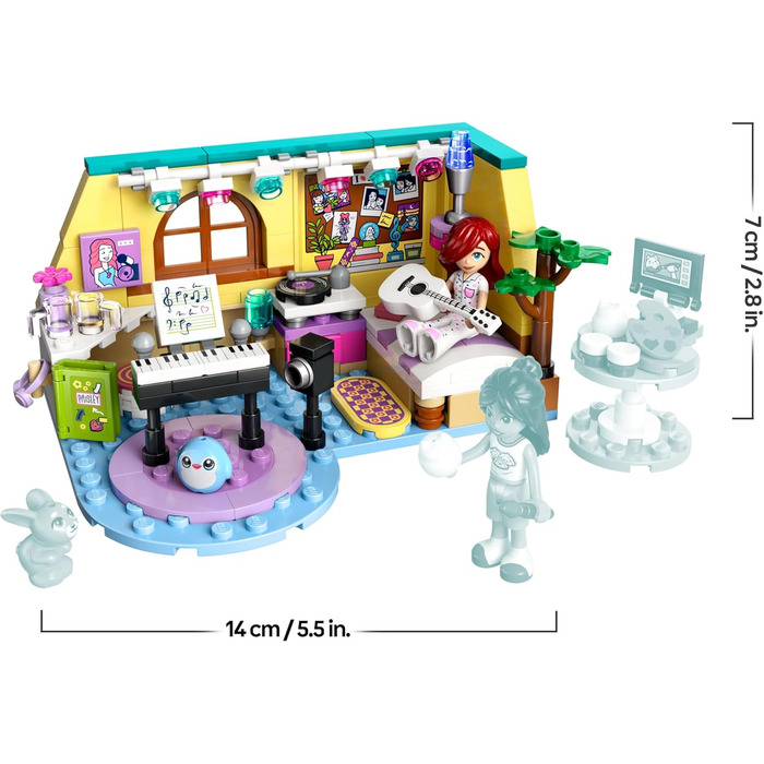 Кімната Пейслі LEGO Friends - Іграшка для рольових ігор - Подарунок для дівчаток віком від 6 років - Набір з 2 мініфігурками, фігуркою кролика та гітарою - Креативний ігровий набір для дітей 42647