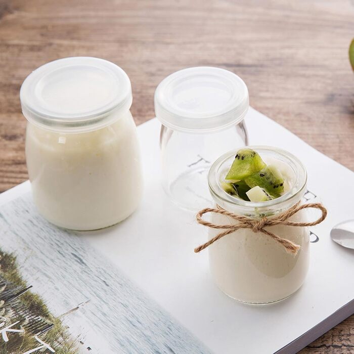 Банки для йогурту з кришками 150 мл, десертні банки з кришкою, йогуртові горщики з кришками для йогурту, десерту, пудингу, молока, варення, 36 шт.