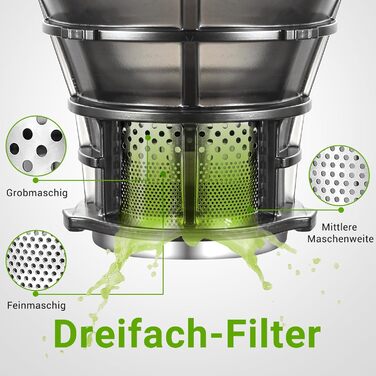 Автоматична соковижималка Все в одному AMZCHEF потужністю 250 Вт, з отвором 135 мм і об'ємом 1,8 л для овочів і фруктів, переможец