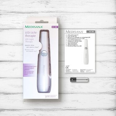 Ручка проти прищів medisana DC 300, світлодіодна терапія, лікування прищів, лікування плям, запалень, плям і вугрів, для всіх типів шкіри
