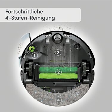 Робот-пилосос iRobot Roomba Combo j9 з автоматичним всмоктуванням/заправкою, картографуванням, навігацією PrecisionVision, 4-ступінчастим прибиранням, виявленням/уникненням об'єктів, сумісний з голосовим помічником