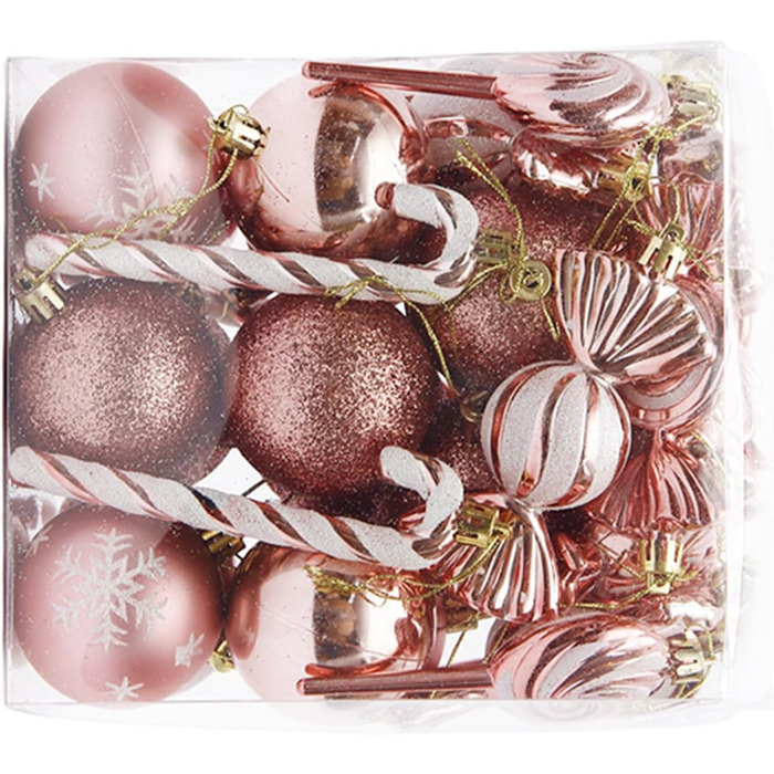 Різдвяні кулі 36 шт рожеве золото Xanorrg