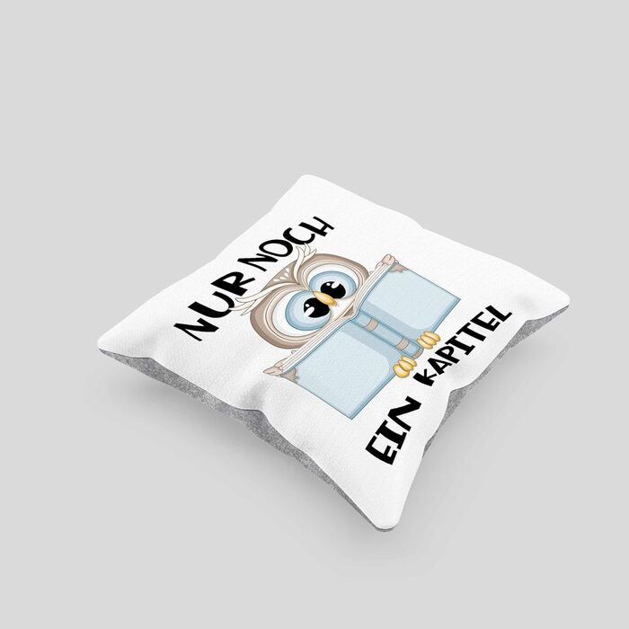 Подарункова подушка Trendation Bookworm з наповнювачем 40x40 Just ONE More Chapter Books Reading Подарунок Bookworm Saying Reading (сіра)