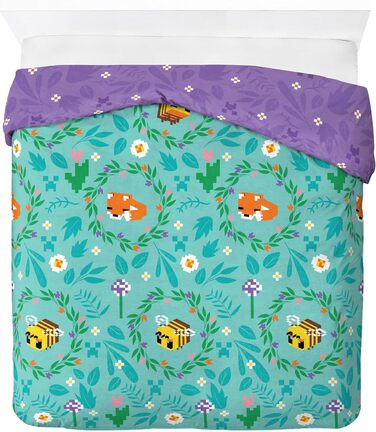 Постільна білизна Jay Franco Minecraft з квітковим візерунком - комплект постільної білизни для двох, включаючи наволочку 50 x 70