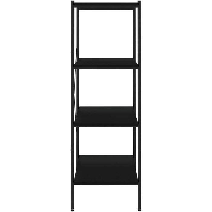 Полицьна книжкова шафа, окремостояча полиця, офісна полиця, побутова полиця, настінна полиця для зберігання речей, полиця для файлів, складська полиця, чорна, 80x40x130 см, чорний, 130 см, 3-