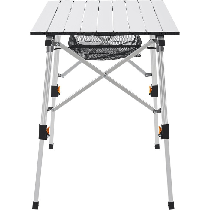 Стіл для кемпінгу Juskys 90x52 см розкладний алюмінієвий стіл Picco, легкий садовий та балконний стіл, регульований по висоті вуличний стіл сріблястий