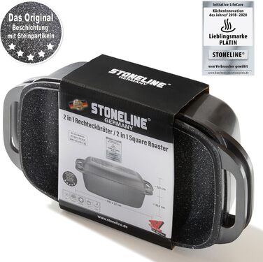 Лита алюмінієва жаровня з кришкою 40x22 см, 5,6 л Індукційна духовка безпечна для всіх типів плит, кришку можна використовувати як