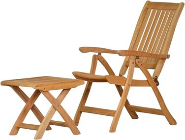 Табурет для ніг Pisa Teak Wood Garden 47 x 49 см складний також як журнальний столик