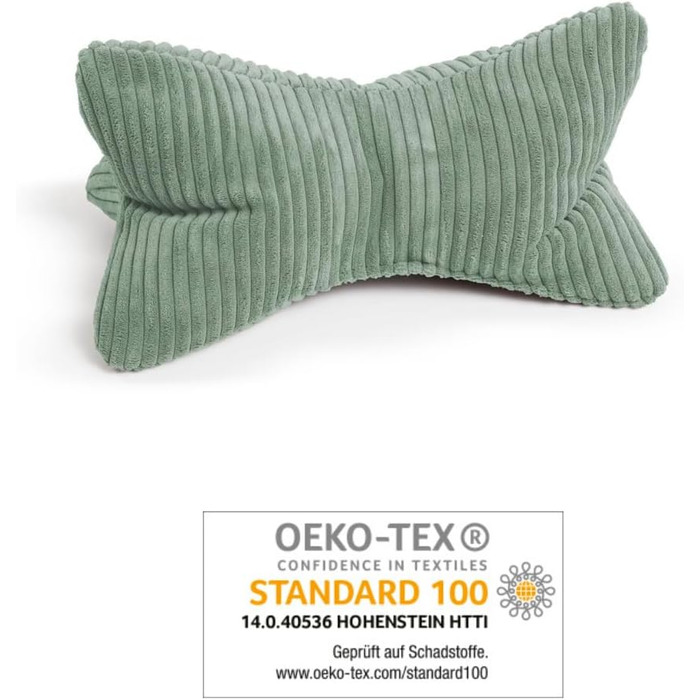 Подушка для читання MAGMA у формі кістки Shara ергономічної форми вельветова смугаста (шавлія)