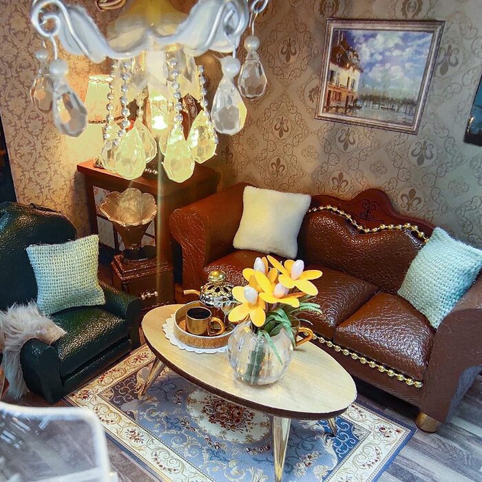 Мініатюрний будиночок для ляльок Cuteefun "Зроби сам" для дорослих, який можна побудувати самостійно, набір для мініатюрного будиночка для ляльок з інструментами, набір для ремесел з дерев&39яного будинку (вінтажний лофт)