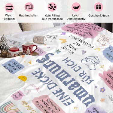 Подарункова ковдра для найкращої подруги 150 x 200 см Персоналізована ковдра для обіймів, натхненний подарунок для дружби для жінки, дівчини, сестри на день народження, різдвяний подарунок для обіймів 150x200 см