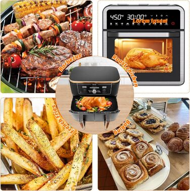 Набір аксесуарів для фритюрниці, силіконова форма для фритюрниці для Ninja AF500 10.4L з силіконовими захватами, решітки для гриля з нержавіючої сталі, аксесуари для фритюрниці, багаторазові аксесуари Аерофритюрниця