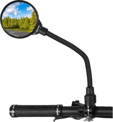 Велосипедне дзеркало WESTGIRL, регульоване та поворотне на 360, опукле HD ширококутне дзеркало заднього виду для керма, ударостійке безпечне велосипедне дзеркало універсальне для гірського велосипеда, шосейного велосипеда, електровелосипеда, A ()