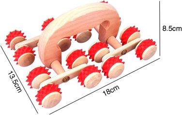 Масажний ролик, 16 коліс, ручний масаж, різьблені плечі, полегшення болю, масажний ролик краса