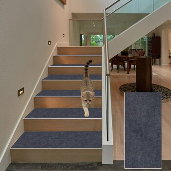 Килимок для сходів 21 x 40 см, самоклеючий та протиковзкий, м&39який ворс, можна різати, багаторазовий, 5 самоклеючих килимків для сходів для використання всередині приміщень, килимок для сходів для дітей, людей похилого віку, C