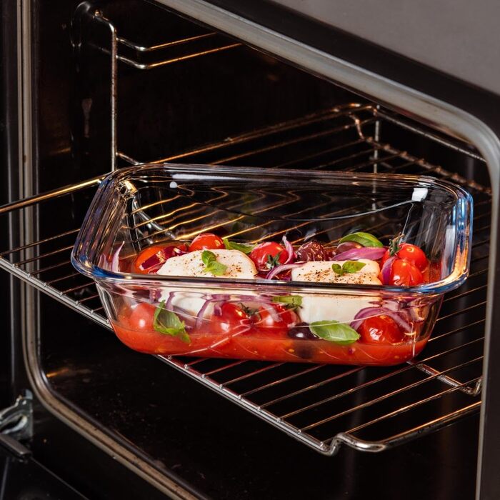 Багатоцільовий прямокутний контейнер з кришкою, 3 л, скло, прозоре, 0,376 x 0,317 x 0,25 см, 283PG00