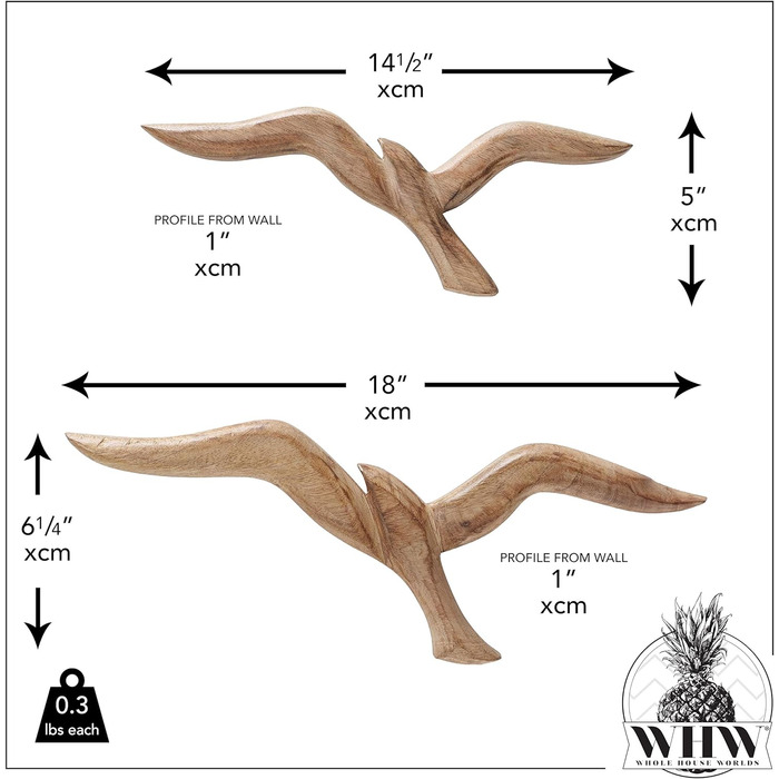 Настінний об'єкт Boltze Чайка (настінний декор з дерева, птахи, морський мотив, фреска для передпокою / вітальні / їдальні) 100794