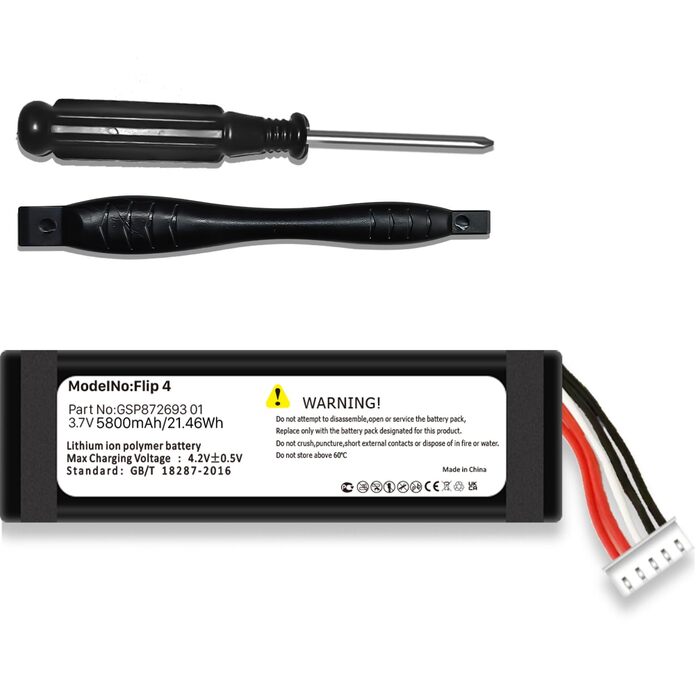 МАг Акумулятор для JBL Flip 4, змінний акумулятор високої ємності, сумісний з JBL Flip 4, акумулятор для Bluetooth-колонки Flip 4 Special Edition, артикул GSP872693 01, 5800