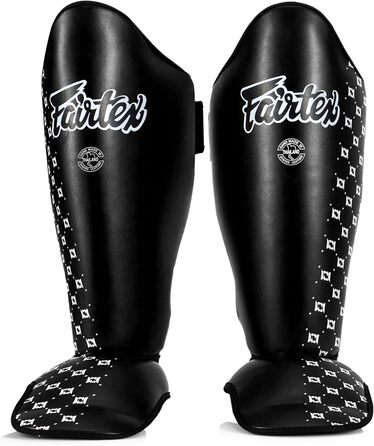 Щитки для гомілок Fairtex SP5 для муай-тай для чоловіків, жінок та дітей Високоякісні, легкі та міцні Покращений захист від болю в гомілці під час тренувань або спарингів, розмір L, чорний