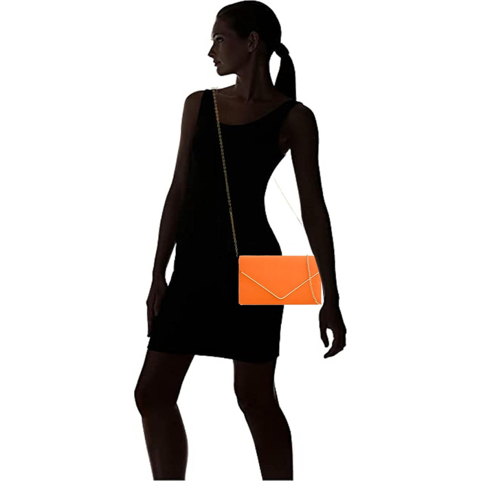 Жіноча сумочка fi9, однотонна, замша, для нареченої, випускного, весілля, вечора, вечірки, гаманець, середня, помаранчева