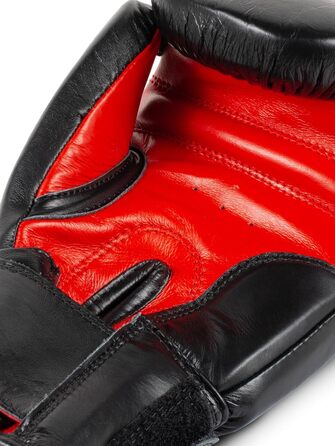 Боксерські рукавички BENLEE Fighter Leather 12 oz, чорні/червоні, одинарні