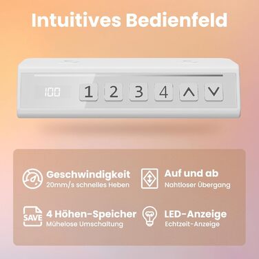 Стіл з регульованою висотою 80 x 48 см, 4 налаштування висоти з пам&39яттю, Електричний стіл для домашнього офісу та комп&39ютерної робочої станції, Стіл для роботи стоячи, Світлий горіх Світлий горіх 80 x 48 см