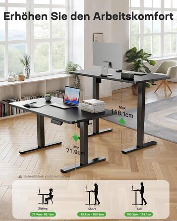 Каркас столу Marsail з регульованою висотою, електричні ніжки столу з потужним двигуном, максимальне навантаження 176 фунтів, для різних робочих столів, регульовані ніжки столу, лише каркас