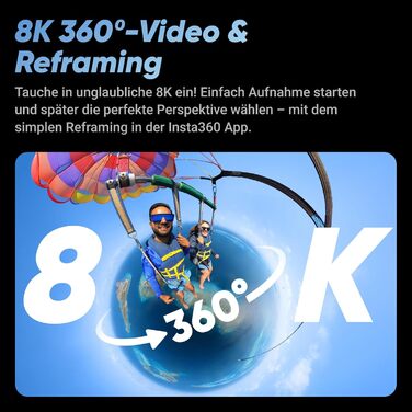 Водонепроникна екшн-камера 8K 360, ширококутне відео 4K, ефект невидимої палки для селфі, знімний захисний захисний чохол для обєктива, час автономної роботи 135 хв., редагування AI, 360 X4 Premium Lens Protector Bundle