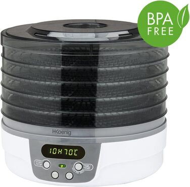 Дегідратор для фруктів, овочів, риби, м'яса, спецій та інших 5 лотків, 700