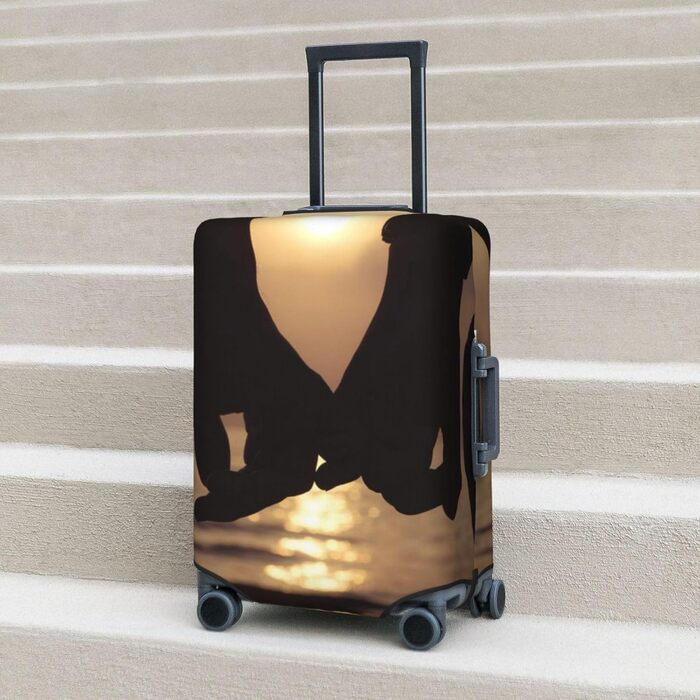 Еластичний чохол для валізи з принтом, захисний чохол для багажу, стійкий до подряпин, розмір 85 см, чорний колір