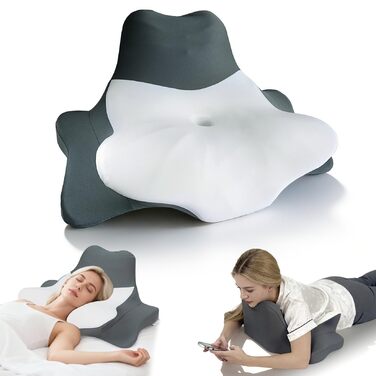 Подушка для шиї FATIVO з піни з пам&39яттю форми, ортопедична подушка-метелик, ергономічна подушка для голови, подушка для сну на боці, спині та животі