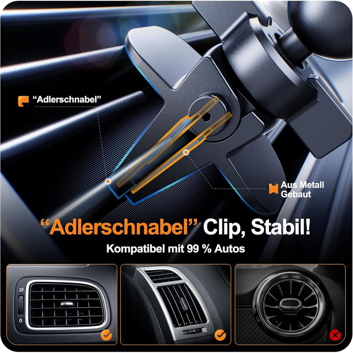 Автомобільний тримач мобільного телефону Auckly 15 Вт з функцією зарядки, автоматичне затискання на 270, автомобільний бездротовий