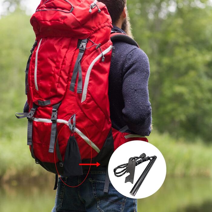 Кресало Newaner XXL Вогнепал з креміню та магнію з паракордом, сталевий скребок з відкривачкою для пляшок та мірною шкалою. Ідеально підходить для кемпінгу, активного відпочинку та виживання (1 комплект)