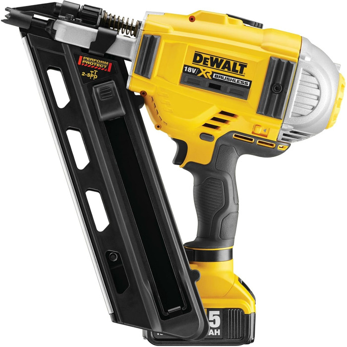 Акумуляторний цвяходер DEWALT 18 В DCN695P2 (для цвяхів з D-подібною та круглою головкою довжиною 50 - 90 мм, з одним вивільненням