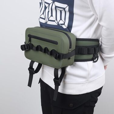 Рибальська сумка DONGKER, водонепроникна поясна сумка IPX7, рибальська сумка на задній частині з герметичною застібкою-блискавкою та регульованим плечовим ременем для зовнішньої риболовлі нахлистом, біг, спортивний зелений