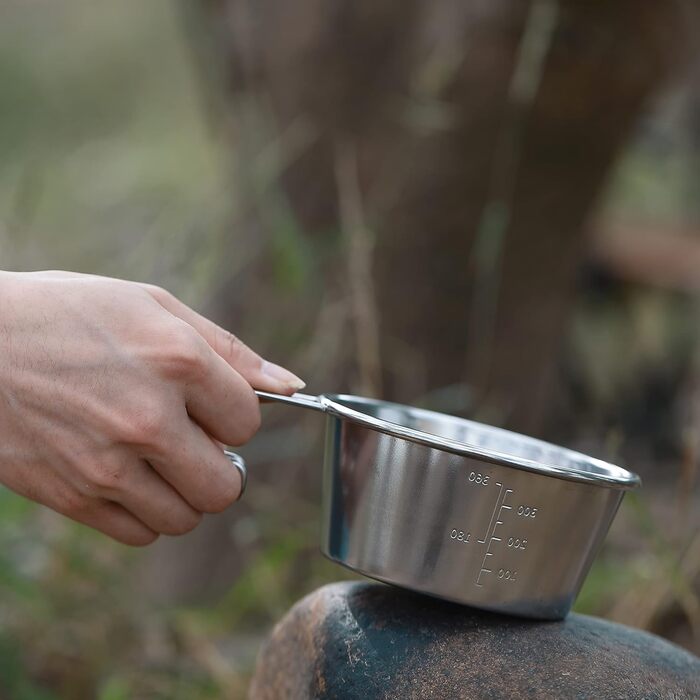 Кружка Campingmoon Sierra, нержавіюча сталь, глибока, 360 мл, S-360-2P, 2 шт. Класична