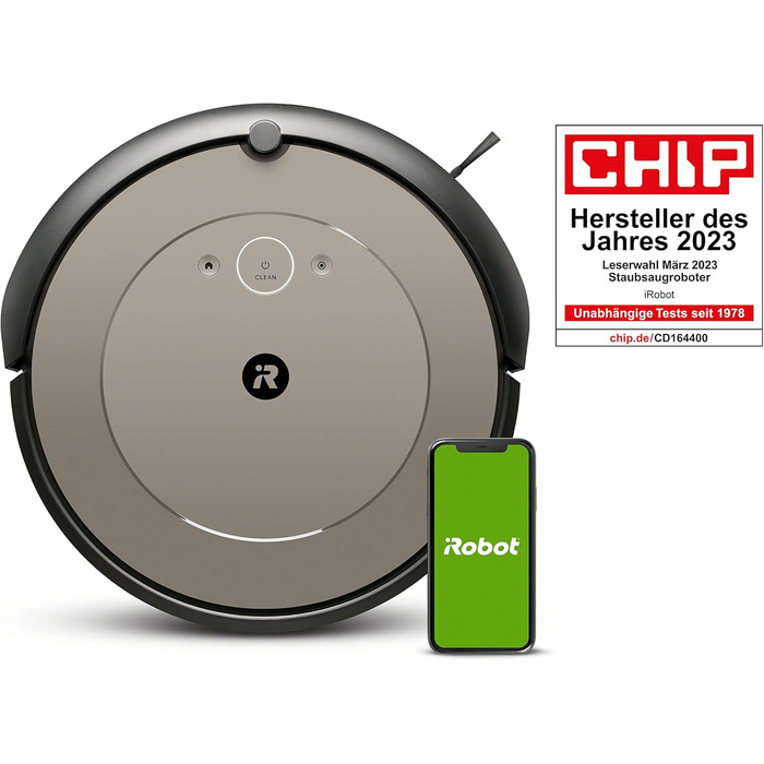 Робот-пилосос iRobot Roomba i1152, з підтримкою WLAN, з двома гумовими щітками для всіх підлог, індивідуальні пропозиції через дод