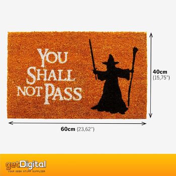 Килимок для дверей getDigital You Shall Not Pass - Килимок для дверей із відомою фентезійною сценою - Кокосове волокно