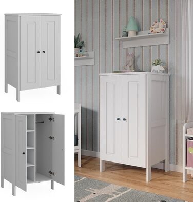 Дитяча шафа Ajaton, біла - 70x1253 см, виготовлена з ДСП - дитяча полиця для дітей та підлітків, практичне рішення для добре організованих кімнат, біла 70x120,6x53,4 см