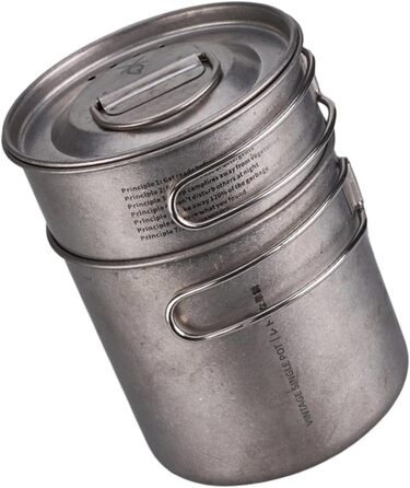 Складаний набір кемпінгового посуду для використання на свіжому повітрі, включаючи кемпінгову сковороду, горщики для пікніка для походів та подорожей з рюкзаком, нержавіюча сталь, кемпінг для кемпінгу на відкритому повітрі