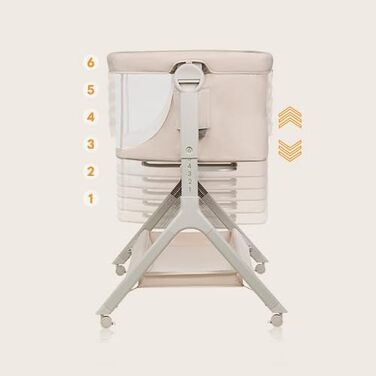 Дитяче ліжечко Lionelo Leonie Plus 3-в-1 (до 9 кг), додаткове ліжко та колиска, регульована висота, повітропроникні стінки, знімні боковини, колеса з гальмами, великий кошик, колір Beige Plus