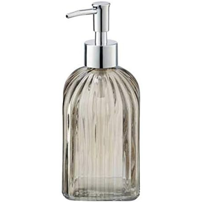 Дозатор для рідкого мила WENKO Vetro Brown, багаторазовий дозатор для мила зі справжнього скла на приблизно 520 мл рідкого мила, к