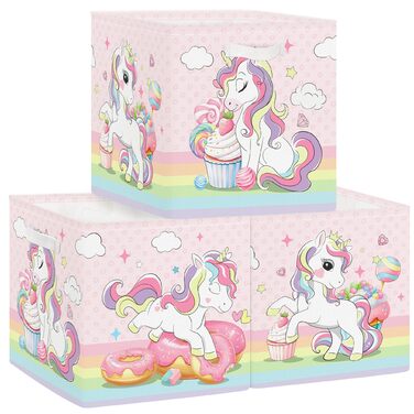 Коробка для зберігання 3 шт. и єдиноріг веселковий кошик для зберігання дітей складаний хмара зірка куб органайзер для іграшок, книг та одягу, макаронів, 30