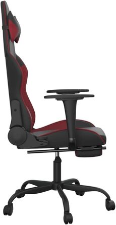 Ігрове крісло Tidyard з масажем та підставкою для ніг, гоночне ігрове крісло, ергономічне ігрове крісло, ігрове крісло для ПК, штучна шкіра чорного/винно-червоного кольору